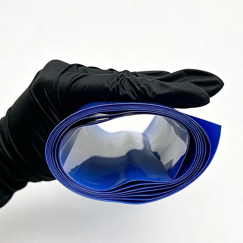 2/5/10M Blue PVC Heat Shrink Tubing, Width 30-300mm, Outdoor Equipment Cable Anti-aging Sealed Shrink Tubing