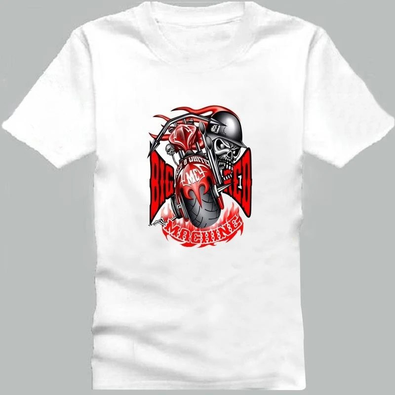 

Short Sleeve Men's Summer Big Flower T-Shirt Motorcycle Top Men's Clothes Pure Cotton Trend Half Sleeve