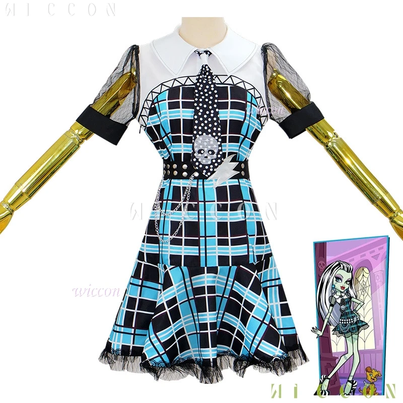 الوحش تأثيري فرانكي شتاين فستان فتاة زي شعر مستعار الزي هالوين عيد الميلاد حفلة النساء فستان الملابس غيبوبة فتاة disfraz