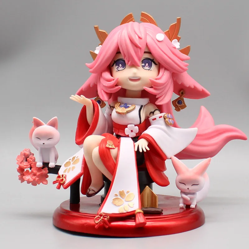 

Genshin Impact Game Figure Gk Q-Version Yae Miko Pretty Girl Fox Kawaii Model Desktop Decoration Statue Collectable DollToy Gift