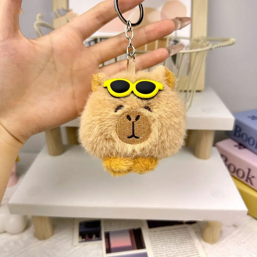 Porte-clés en peluche de overd'inde Capybara, pendentif beurre en peluche, animal de dessin animé, pendentif de sac en peluche pour couple, mode