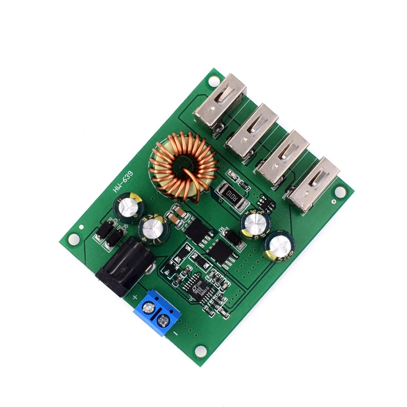 DC DC 7V-60V to 5V 5A 4 Four USB Output Buck Converter Board Step Down Power Supply Module Car Charger High Speed