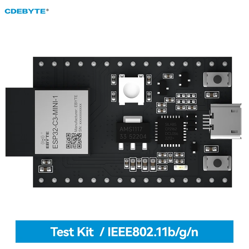 

Тестовая плата ESP32-C3 CDEBYTE ESP32-C3-MINI-1-TB Интерфейс USB 2,4–2,5 ГГц Поддержка IEEE802.11b/g/n