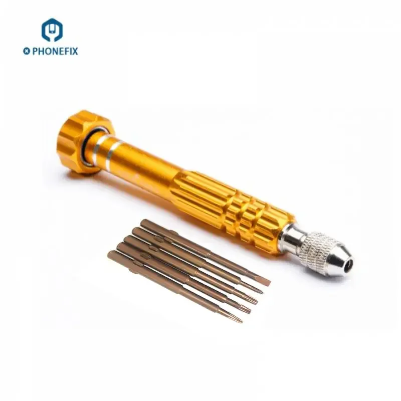 5 in 1 Precision Screwdriver Set with 4 Screw Bits for Phone Repair Multifunctional Hand Repair Tool for iPhone Drone PC