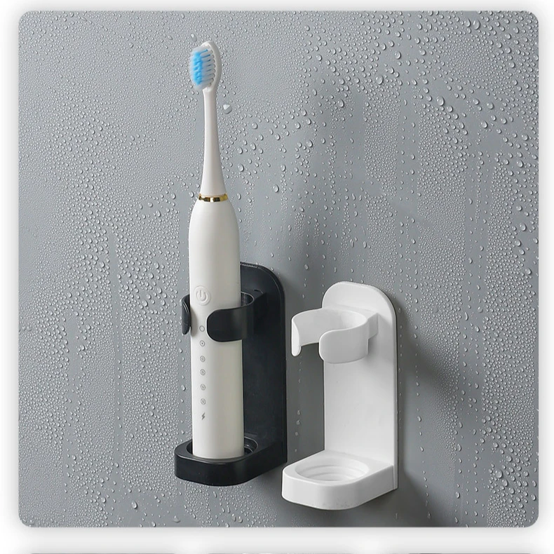 Soporte de cepillo de dientes eléctrico montado en la pared, estante de plástico para cepillos de dientes, estante de almacenamiento, ahorro de espacio, accesorios de baño para el hogar, 1/2/4 Uds.