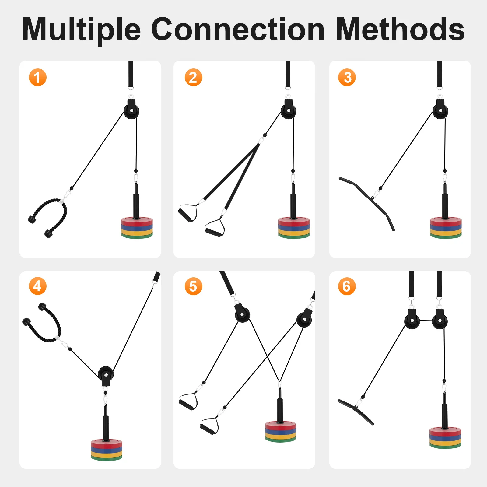 120kg Capacity Pulley System, Home Gym Lat Pulldown Machine for Biceps Triceps Back Workout, with Loading Pin