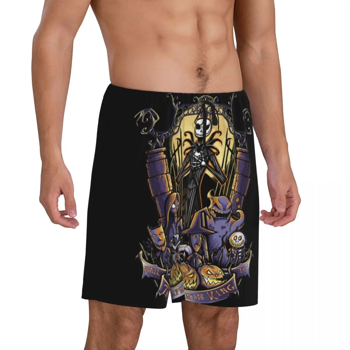 Custom King Of The Pumpkin Patch Pajama Shorts Nightmare Before Christmas Sleepwear Bottoms Sleep Short Pjs with Pockets