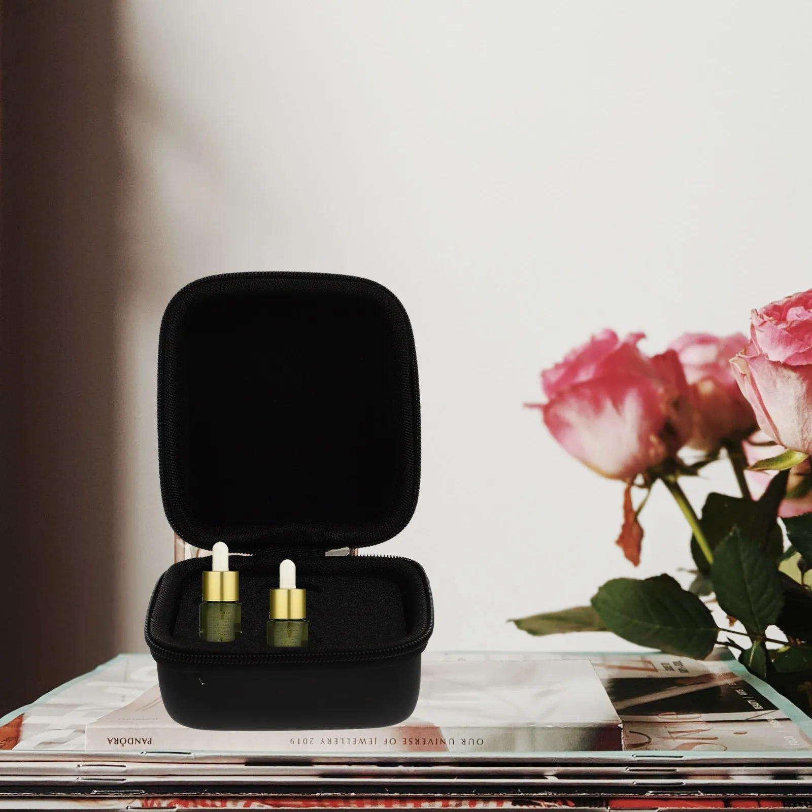 

2Pcs Portable Essential Oil Storage Cases Shockproof PU Carrying Bags Travel Organizer Bottle Holder Flexible Divider