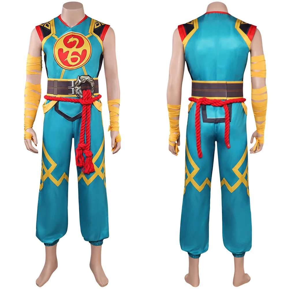 

Men Iron Fist Cosplay Costume Pants Belt Anime Game Rivals Roleplay Bodysuit Outfit Halloween Carnival Party Fantasia Suit