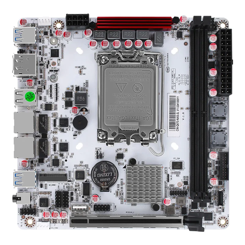 Placa Base Q670 Mini ITX LGA1700 DDR5 Compatible con Intel de 12.ª a 14.ª Generación, PCIe 5.0 x16, Triple PCIe 4.0 M.2, Doble LAN Intel 2.5G, vPro