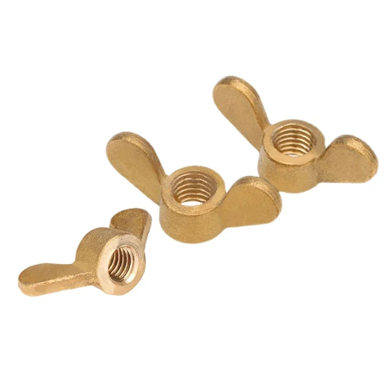 M3 M4 M5 M6 M8 M10 M12 M14 M16 Copper Wing Nut Brass Butterfly Nut Element Treasure Horns Hand-tight Screw Cap