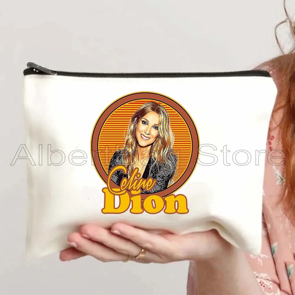 Celine Dion Music Singer Poster PORTRAIT Fan Cute Gift Canvas Cosmetic Bag Makeup Toilet Bag Pencil Case Zipper Pouch Coin Purse