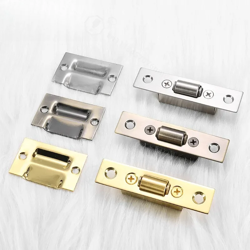 Pure Copper Spring Touch Bead Door Lock Invisible Top Bead Door Buckle for Wooden Door KTV Hardware