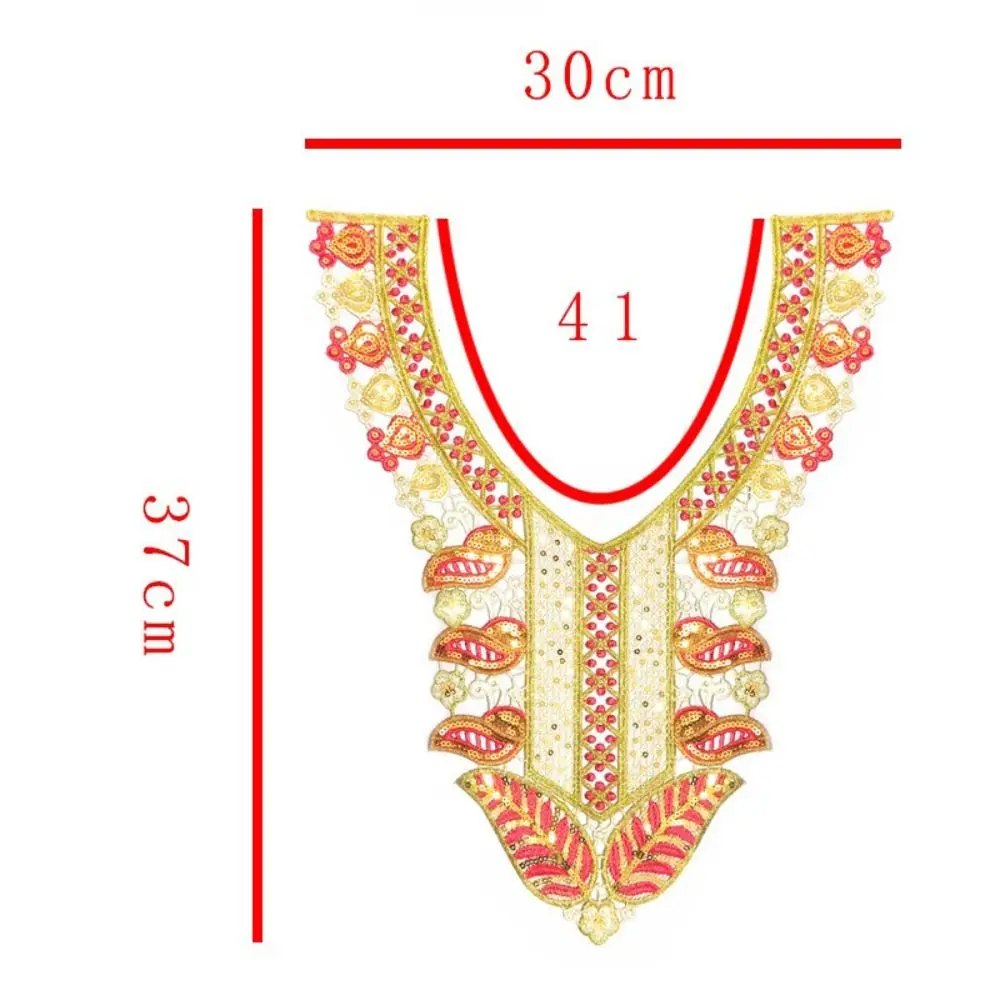 Colourful Embroidery Embroidery Collar Water-soluble Lace Guipure Lace Fake Collar Hollow-out Design Colour Embroidered image 6