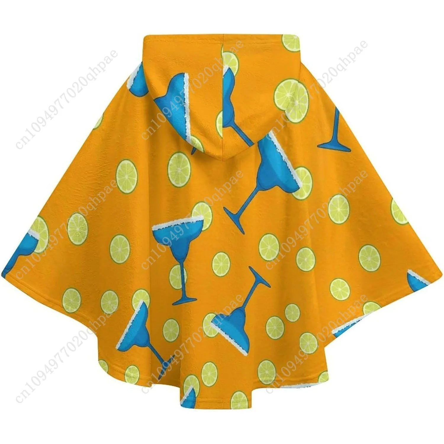 Comodo maglione coperta in flanella, occhiali Margarita, fette di lime, felpa con cappuccio oversize con tasche per bambini e adolescenti