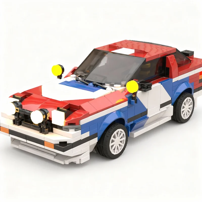 

433pcs MOC Nissan Silvia 87 BANDAMA Rally Shekhar Mehta S 200 SX RED CONDOR City Champions Model Building Blocks Architecture