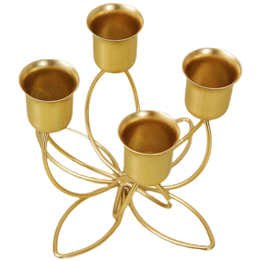

Wedding Holder Metal Candelabrum Retro 4-Arms Candlestick Decorative Stand for Home Tabletop Wedding Party