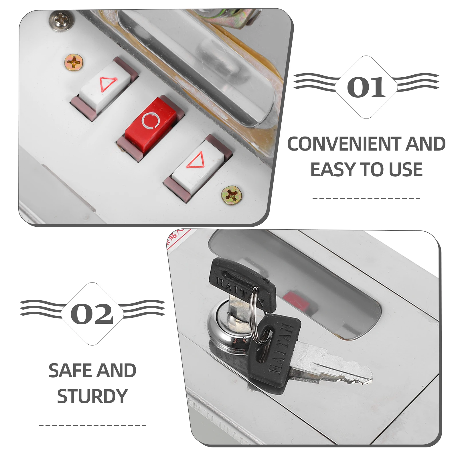 Fireproof Lock Box Button Push Switch Control Station For Gate Opener Shutter Door 220V Momentary Pushbutton Switch Box