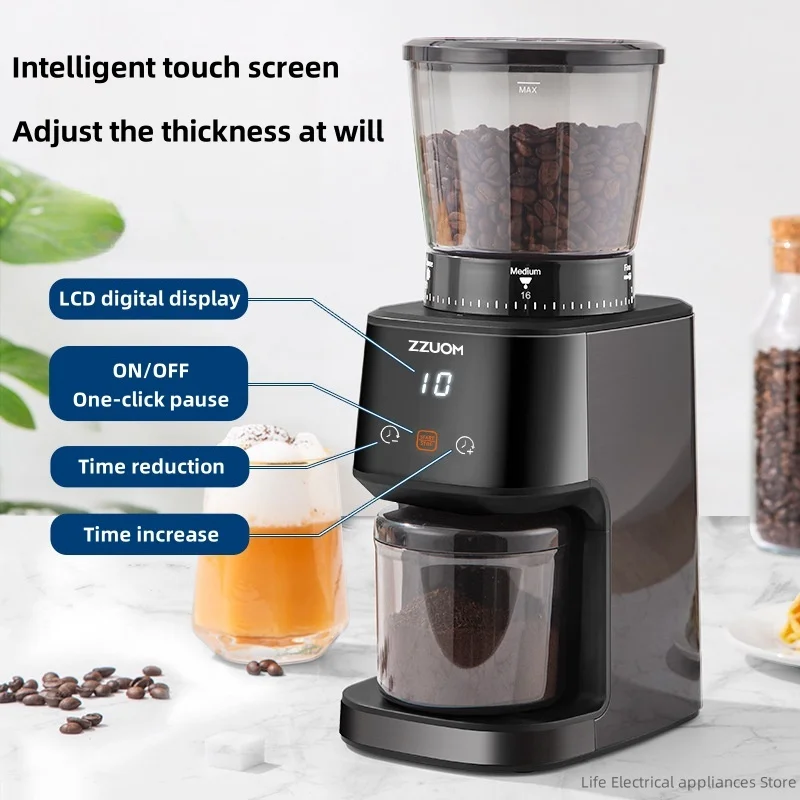 Molinillo eléctrico del grano de café Hogar máquina de molienda de harina Pequeña máquina de molienda de café en polvo Núcleo de molienda cónica de alta precisión 31 Ajuste de espesor de engranaje
