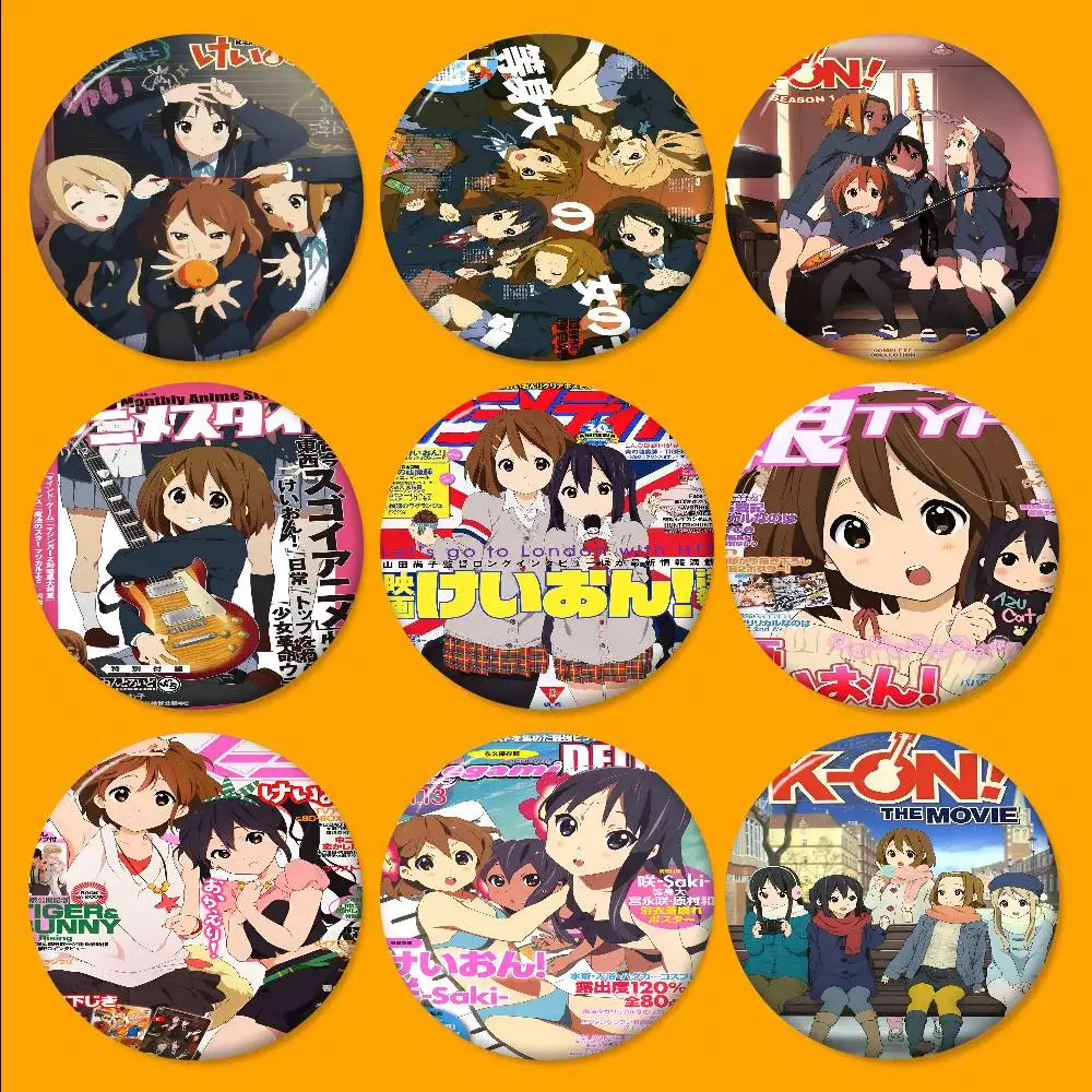 K-On Anime 32/44/58MM Customizable Button Pins Cute Funny Creative Badge Jewelry Decor Gifts for Friends