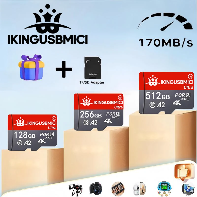 EVO Plus 마이크로 SD TF 카드 마이크로 SD/TF 256GB 128GB 64GB 플래시 마이크로 카드 512GB 메모리 128GB 마이크로SD 휴대폰용