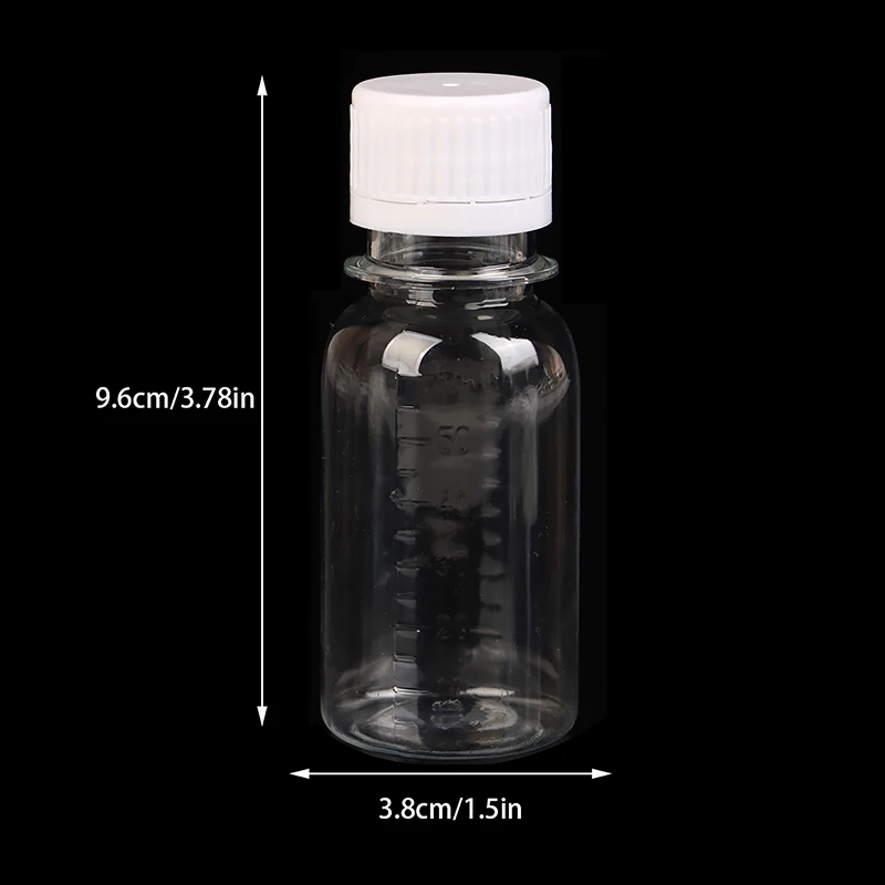 60ml Plastic PET Empty Clear Seal Bottles Medicine Pill Vial Container Reagent Vials Packing Bottle with Scale Refillable Bottle - view 4