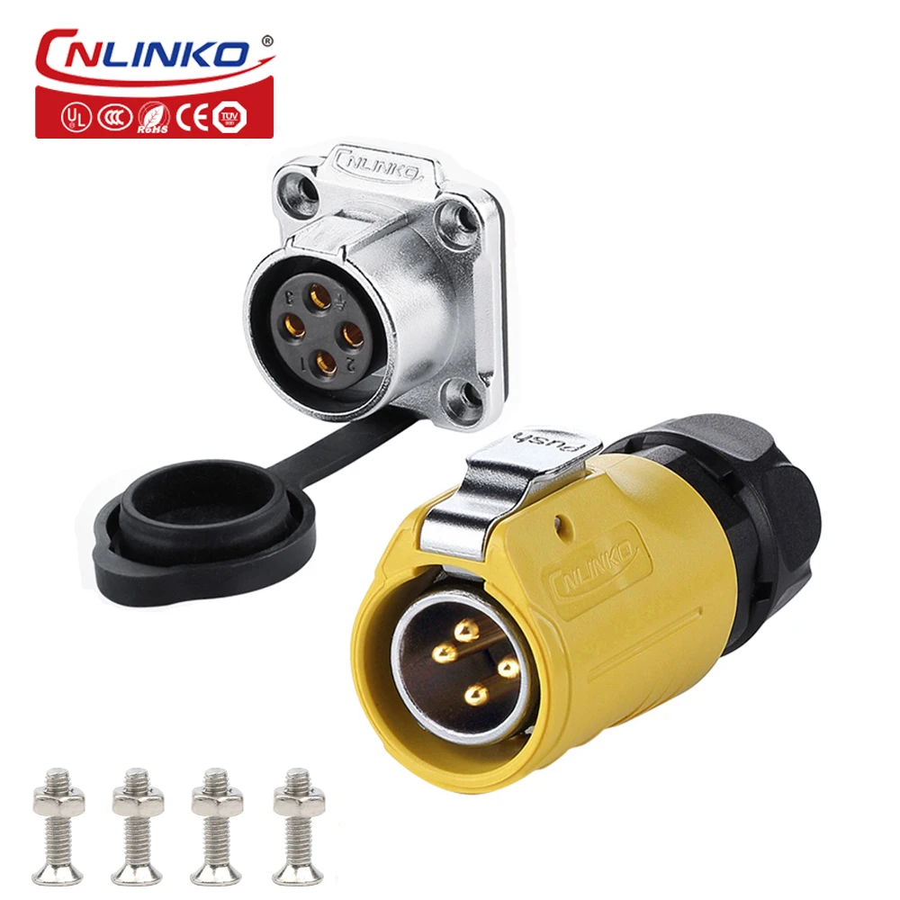 CNLINKO M20 Connector 2 3 4 5 7 9 12 Pin 500V High Voltage Waterproof Connector Plug Socket Industrial Power Cable Connectors