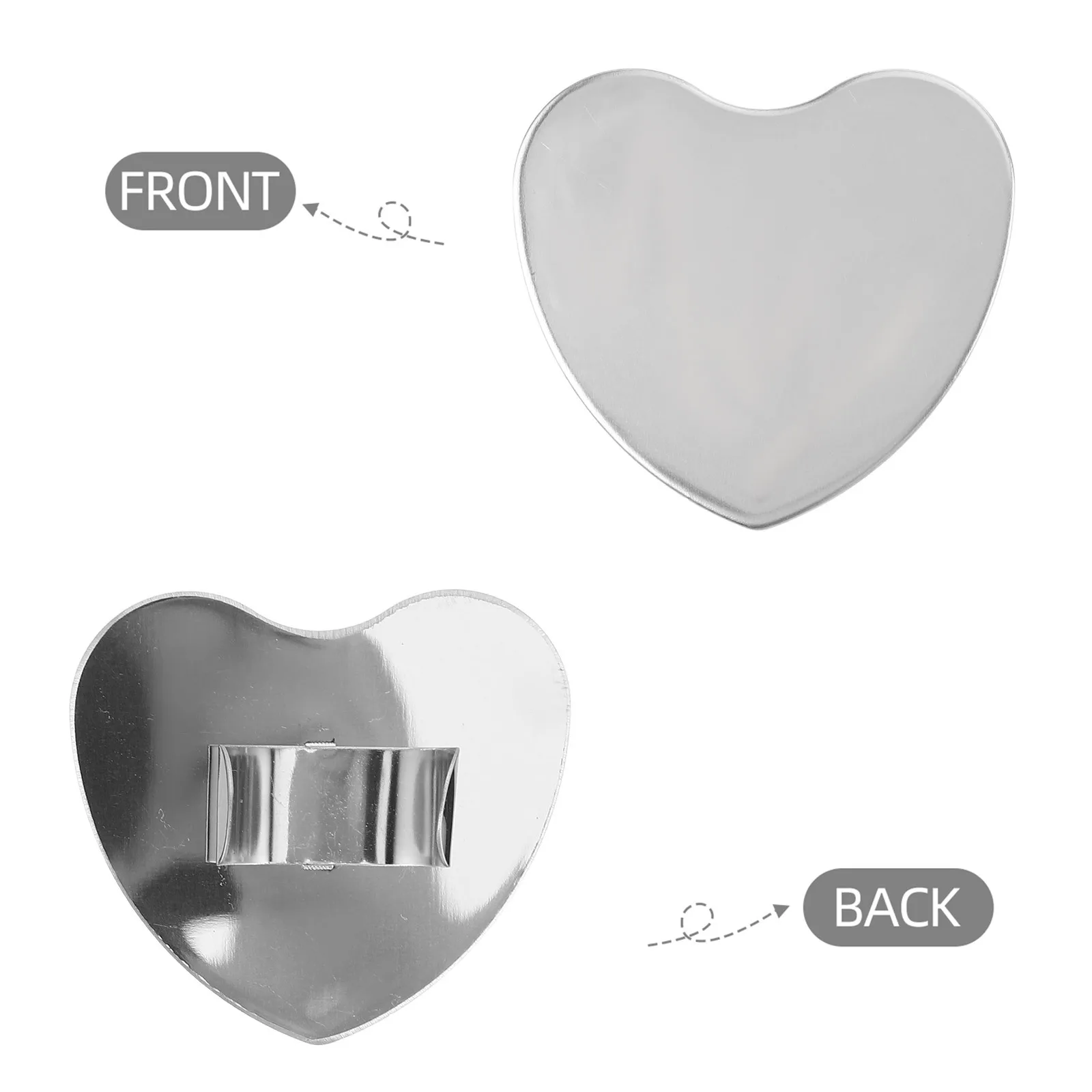 Mini miroir de maquillage en forme de cœur en acier inoxydable, 3 pièces, pour fond de teint, fard à paupières, Palette de mélange, Portable, maquillage essentiel de voyage