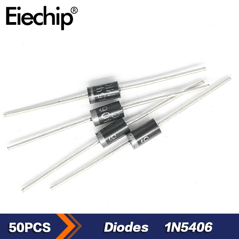 50pcs/lot Rectifier Diode 1N5406 IN5406 Diodes 3A 600V DO-27 RECTIFI DIODE