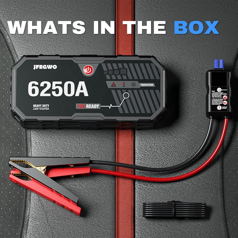 6250A Powerful Emergency car jump starter kit car battery Charger 28000mAh Quick Car Starting Jumper Pack Boost Plus Jumping box