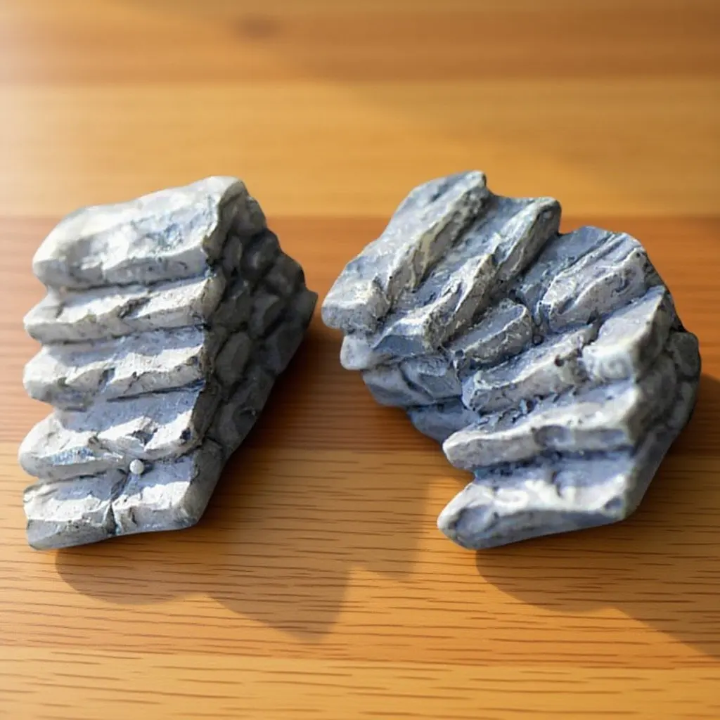 2Pcs Resin Micro Stone Steps Miniature Stairs for Mini Garden Bonsai Scene Landscaping Props Photography Decor Adornment