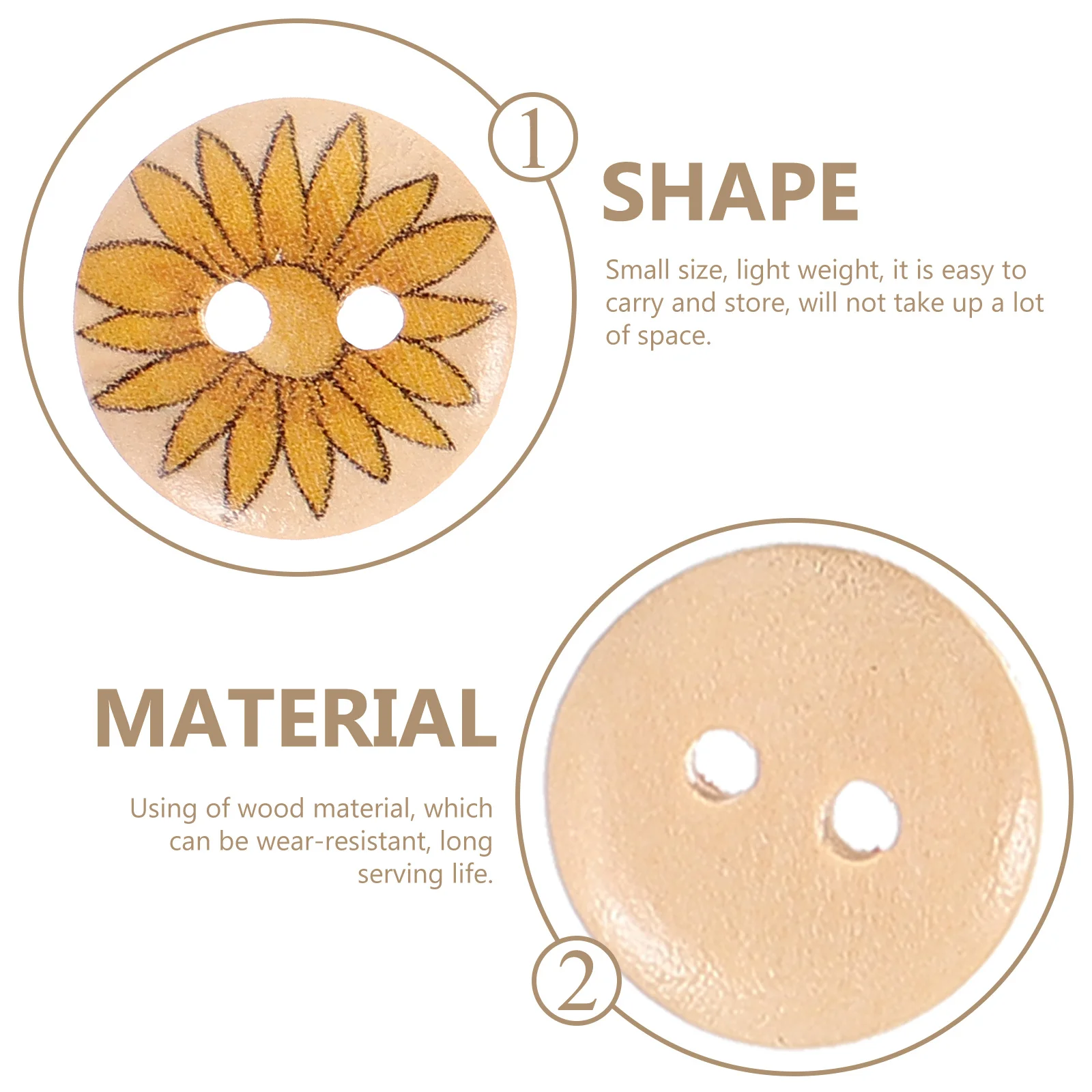 Chic Pattern Coat Buttons Multi-Function Vintage Wooden DIY Craft Buttons for Shirts Hats Suits Sweaters Clothing Replacement