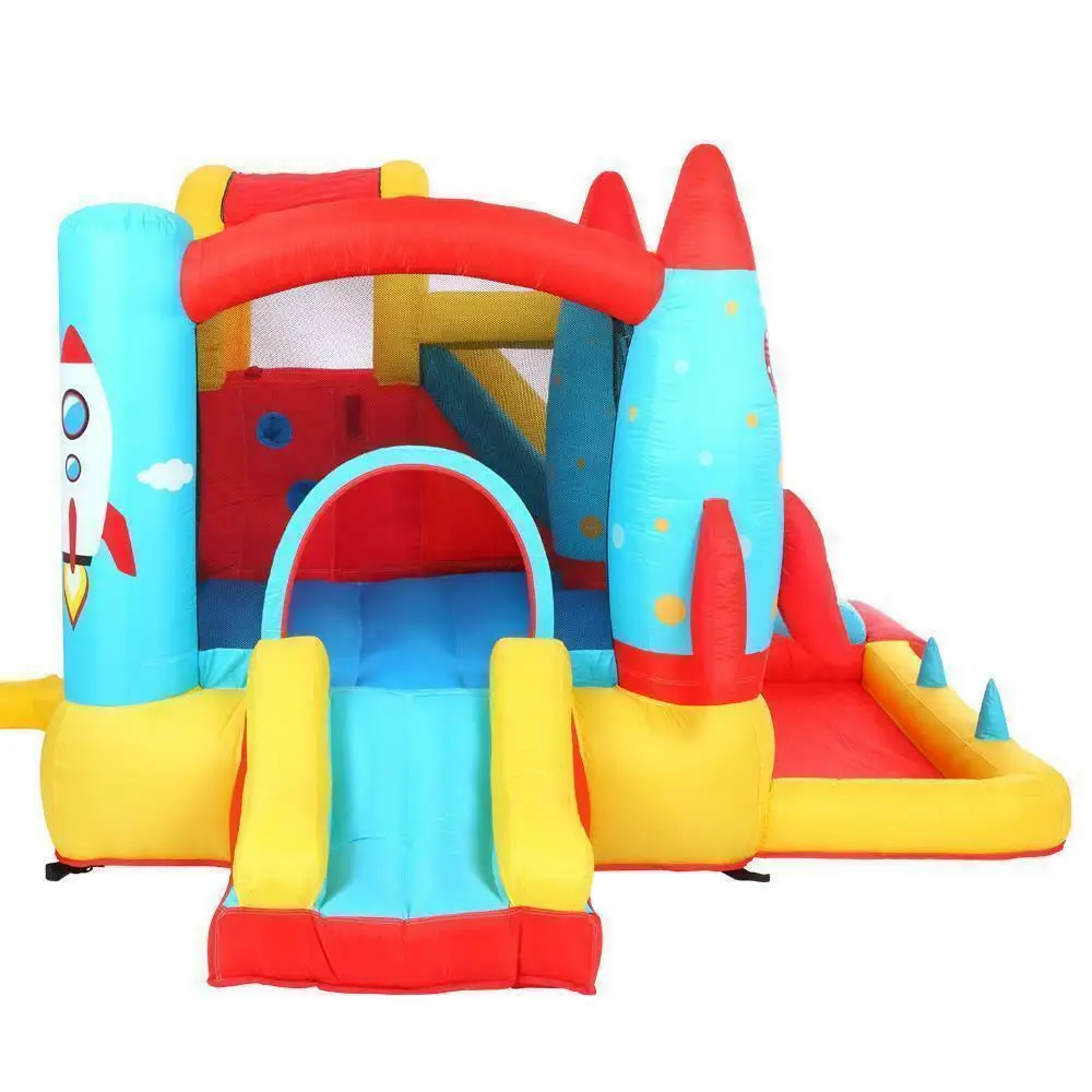 420D 840D Oxford cloth jump surface rocket with fan inflatable castle n001