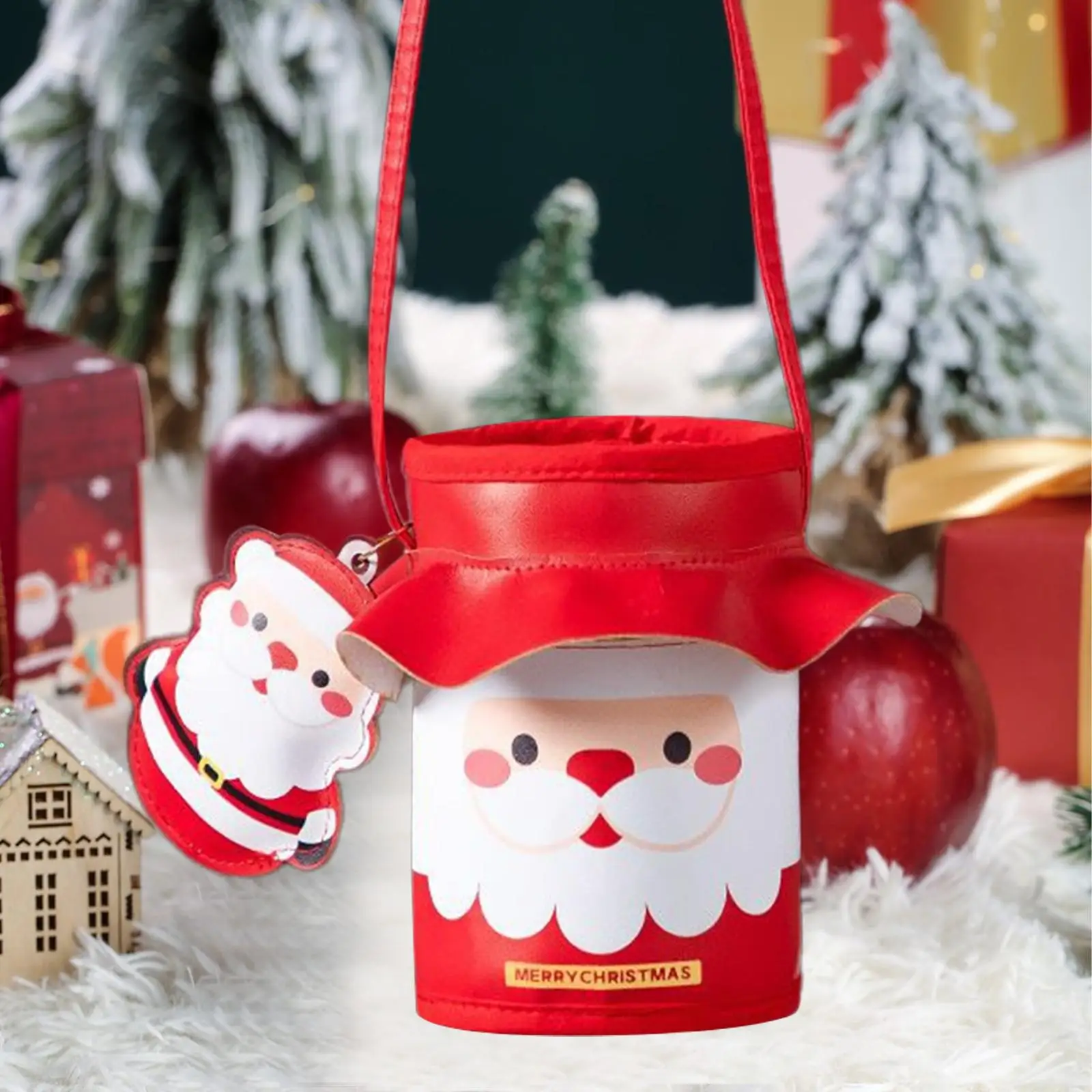 Christmas Gift Bag Gifts Wrapping Shopping Multifunctional Leather Xmas Party Supplies for Teachers Coworkers Adults Family Kids