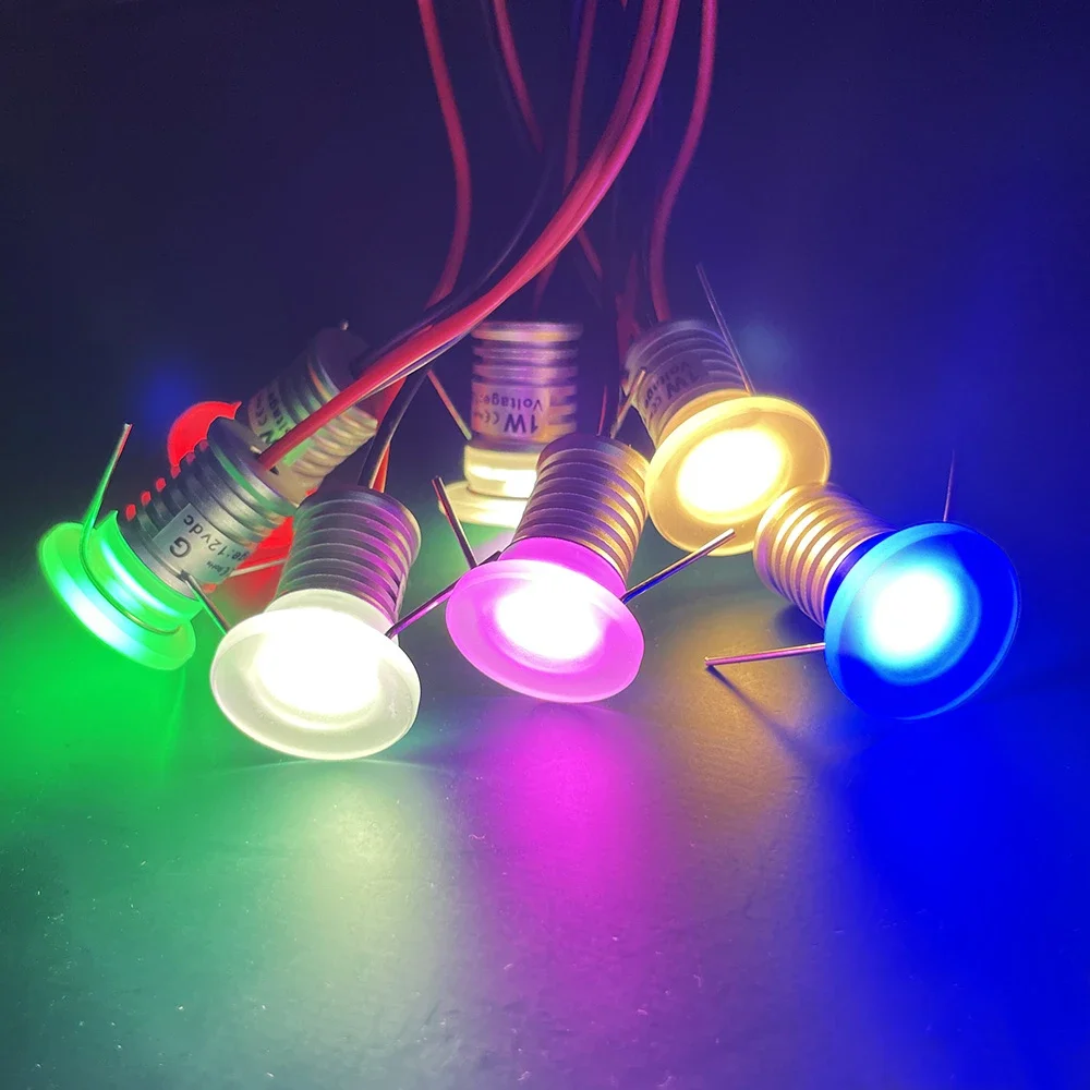 

1W Mini LED Spotlight Acrylic Dimmable Spot Light 12V Ceiling Spotlight Stair Cabinet Bar Car DIY Spot Lamp Anti-glare Spotlight
