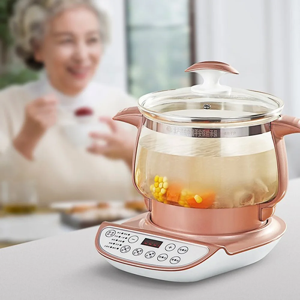 

Multifunction Health Multi Cooker Pot Household 3L Large Capacity Electric Stew Porridge Pot Thickened Glass Soup Tea Pot