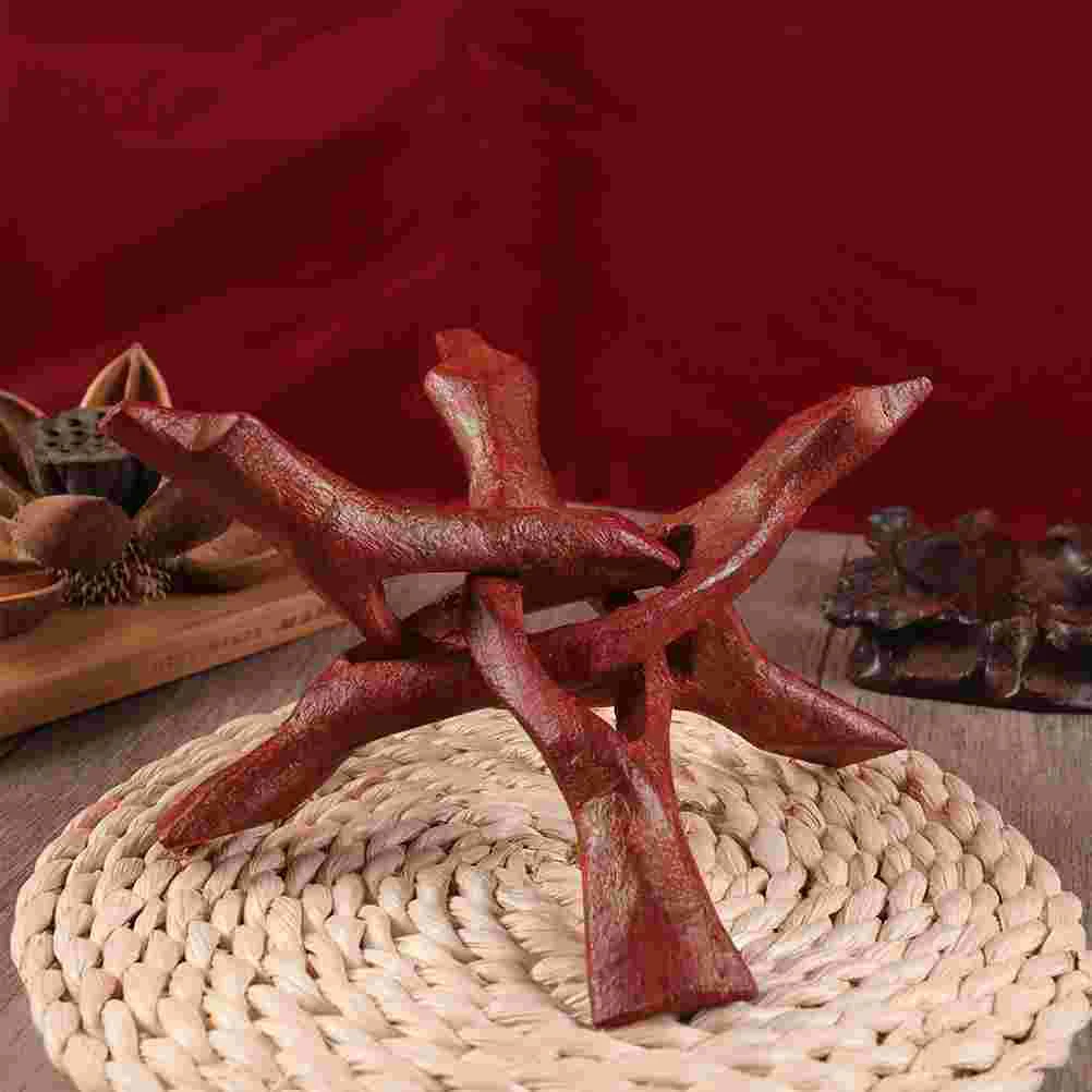 Wooden Tripod Decorative Bowl Display Rack Multipurpose Stand Stands Abalone Shell Base Jewelry Dish