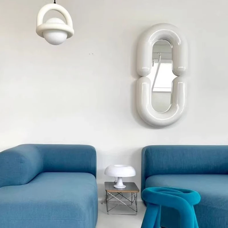 

Art mirror home living room decorative mirror hanging Internet celebrity full body mirror round tube