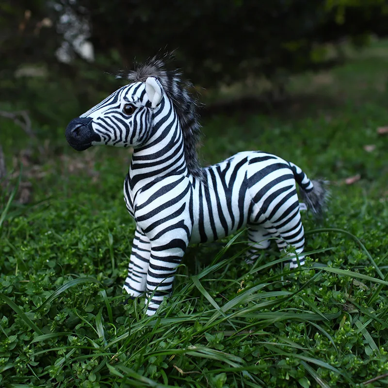 Real Life Standing Zebra Stuffed Animal, brinquedo de pelúcia, simulação Zebra Doll, fotografia adereços, Natal e presentes de aniversário para crianças