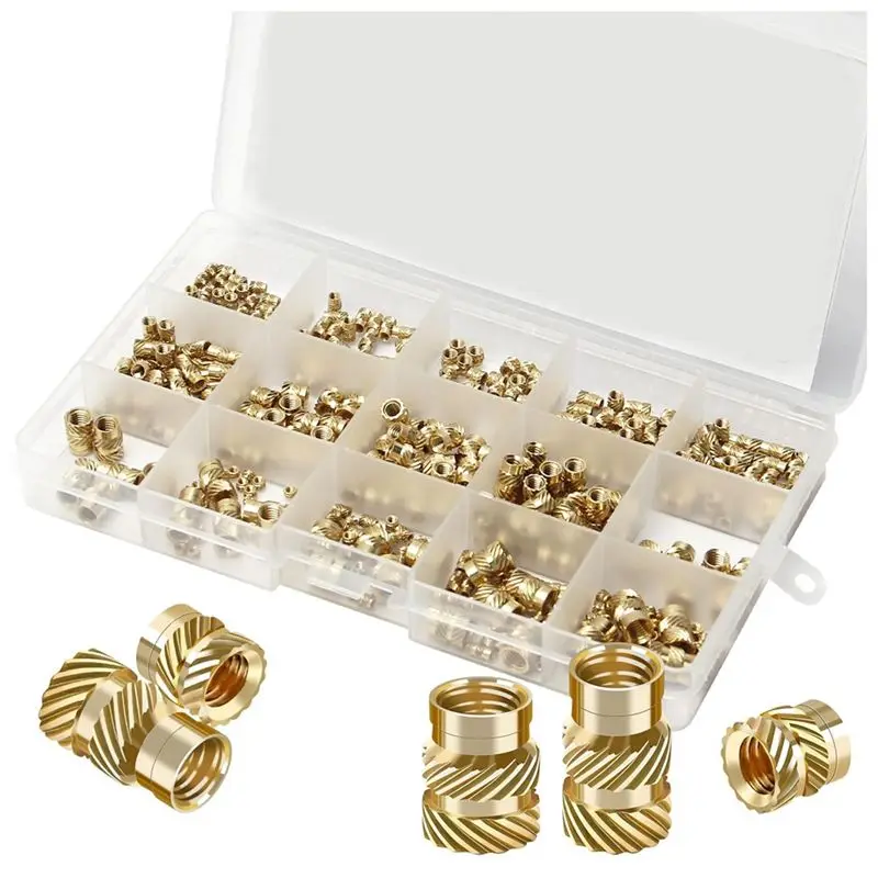 A23P 362Pcs Nut Inserts, M2/M3//M5/M6 Threaded Inserts, Heat Set Insert Tool, Female Thread Knurled Heat Embedment Nut Easy In
