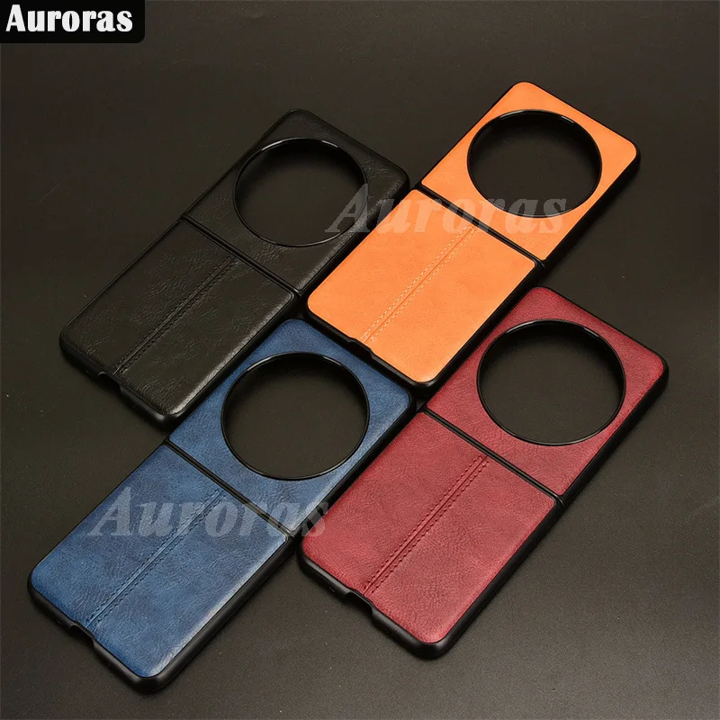 Auroras For Tecno Phantom V Flip 5G Case Vintage Leather Soft Edge Hard Shockproof Shell For Tecno Phantom VFlip Cover Fundas