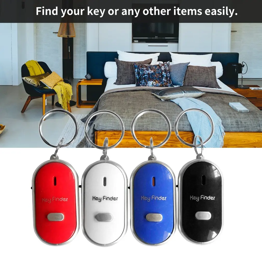 Anti-Lost Smart Key Finder com LED Torch, Whistle Key Finder, piscando Bip, Tracker Locator, Acessórios infantis