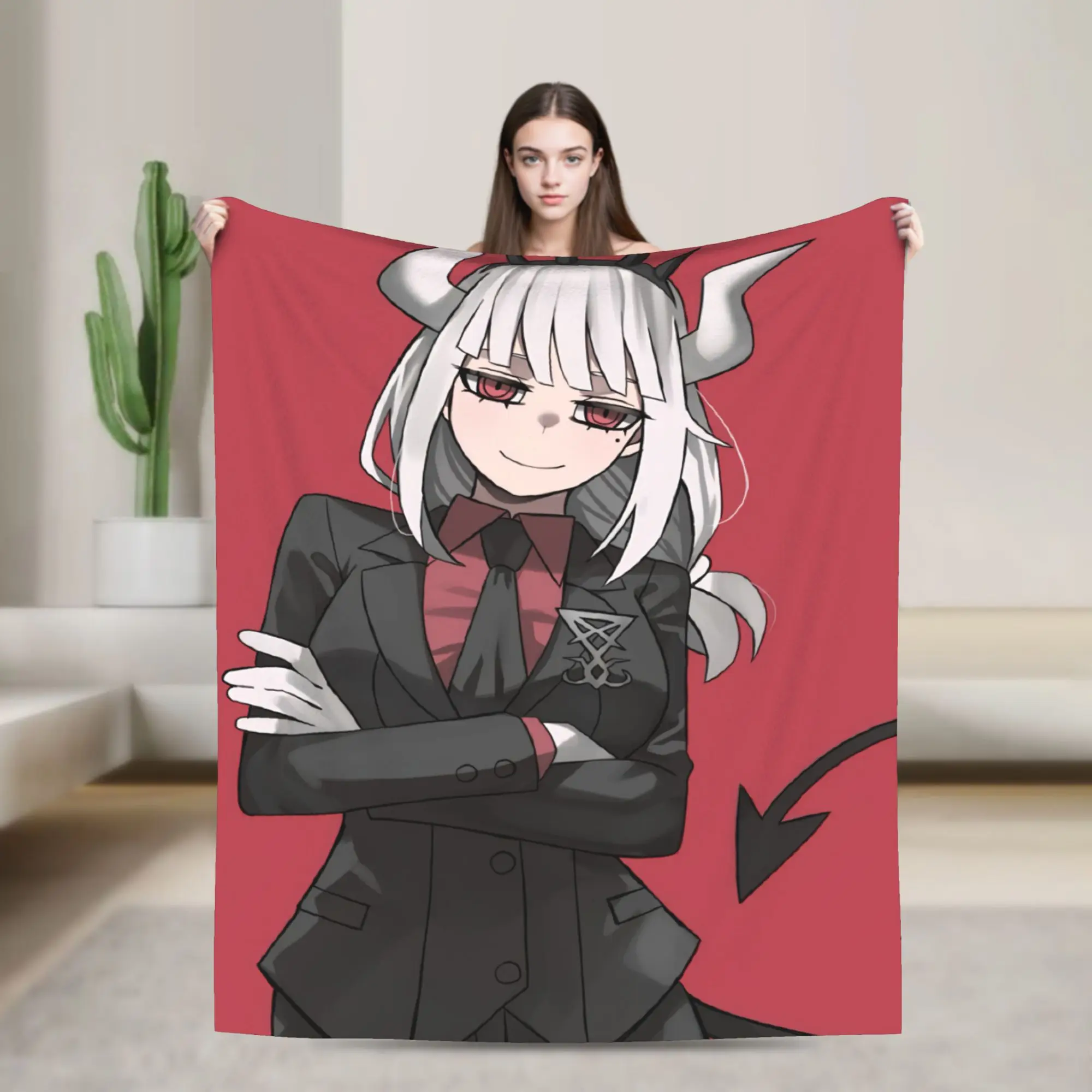 Comfort Contradiction Helltaker Lucifers Modeus Blanket Stuff Room Decorative  Throw Blanket Lightweight Thin Flannel