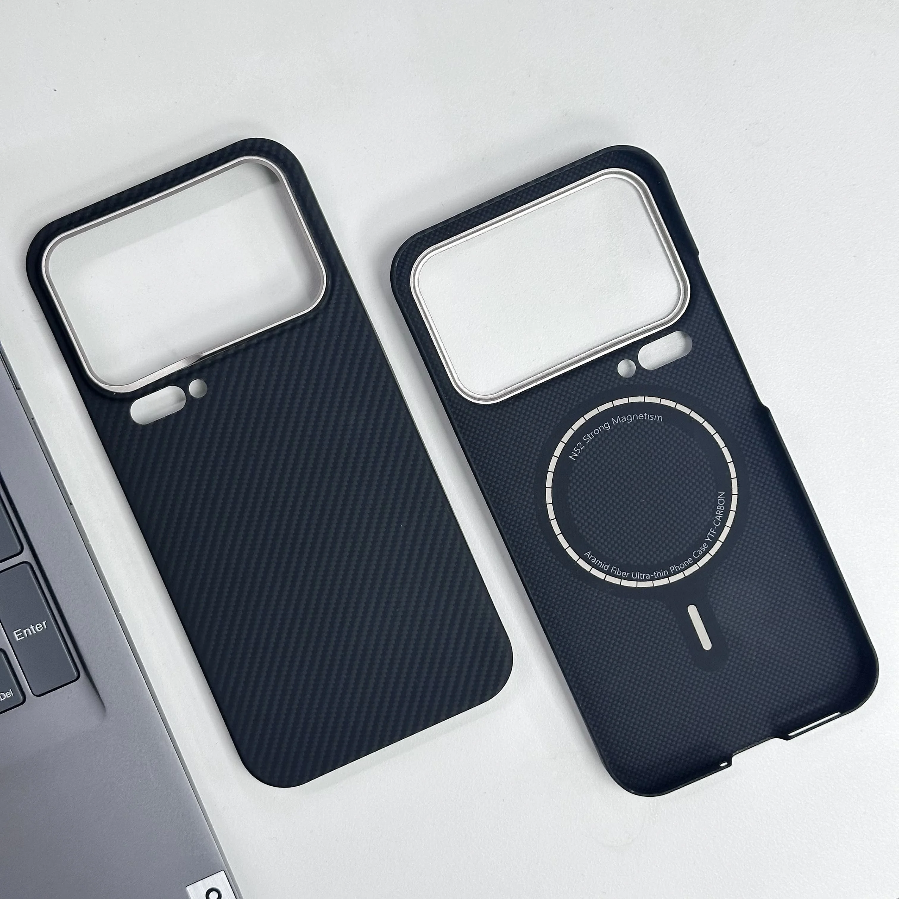 Business Slim Magnetic Case for Xiaomi 17 Pro Max/17 Pro/17, 600D Aramid Kevlar Carbon Fiber Cover, Ultra-Thin Shockproof Case