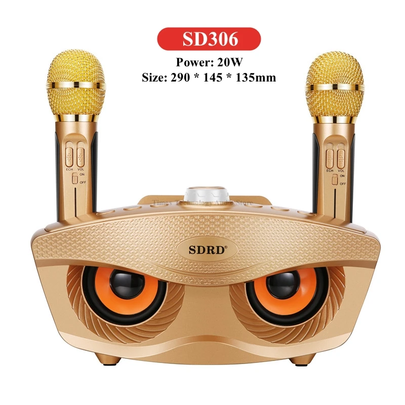 Sd306plus-プロのカラオケマシン,デュアルマイク付きBluetooth