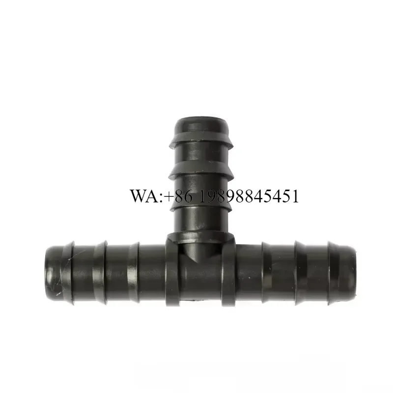 WMWMNU Micro Drip Irrigation System 16mm Black Poly Pipe Fittings Connector POM Socket Barbed Tee for Garden Watering
