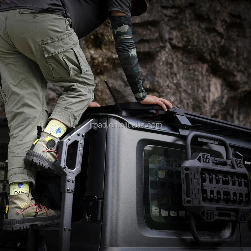 Jimny Rear Door Ladder Black Car Accessory Aluminum Car Ladder For Suzuki Jimny Jb64 Jb74 Jb64W Jb74W