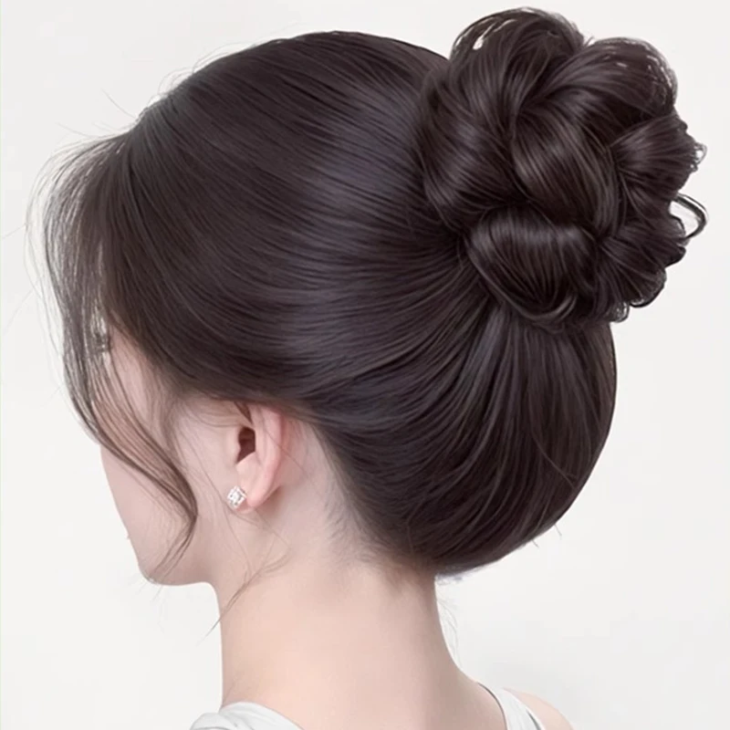 Натуральные волосы, улучшающий объем, повязка на голову с самозаводом, имитация тысячи золотых бутонов лотоса, искусственный аксессуар для укладки волос