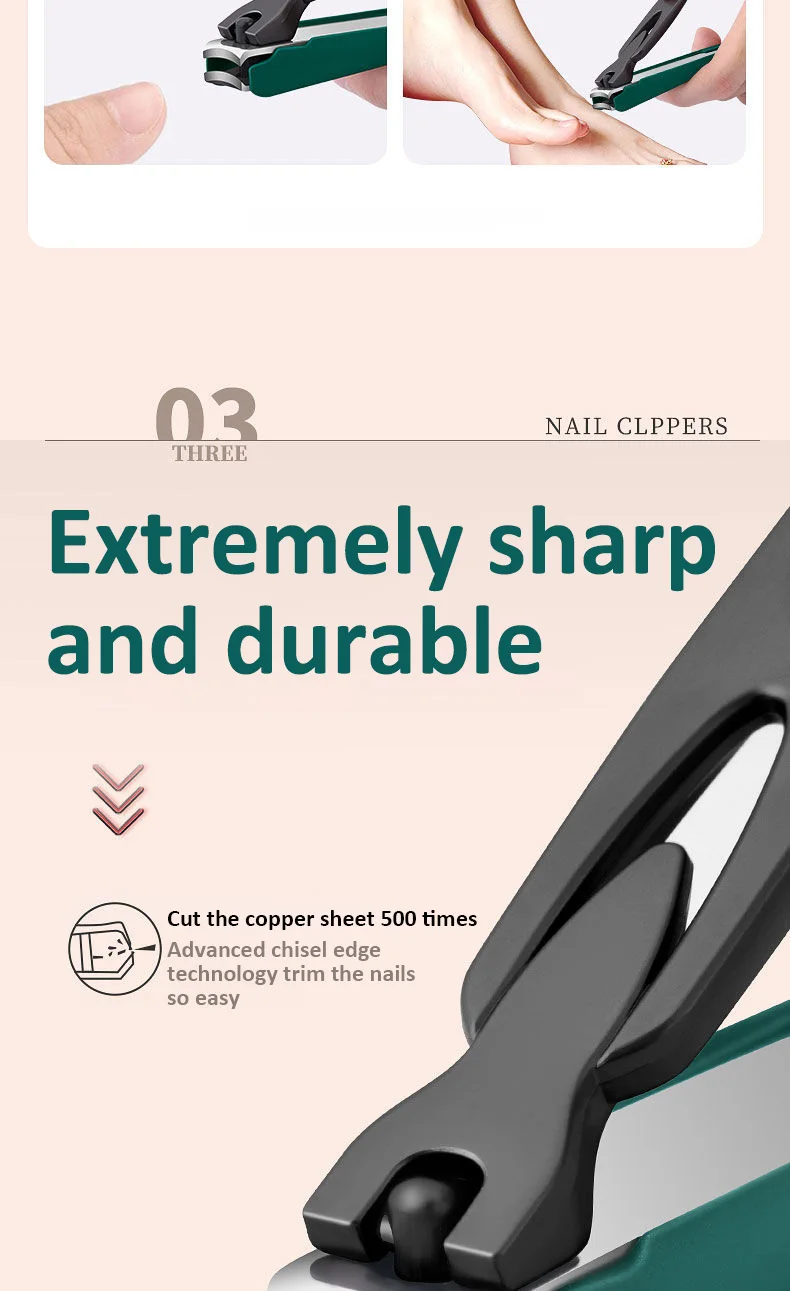 Morandi Bunte Nagelknipser, spritzwassergeschützt, Fingernagelschneider, Edelstahl, Maniküre-Werkzeuge, Nagelschere, abnehmbares Design – Detail 3