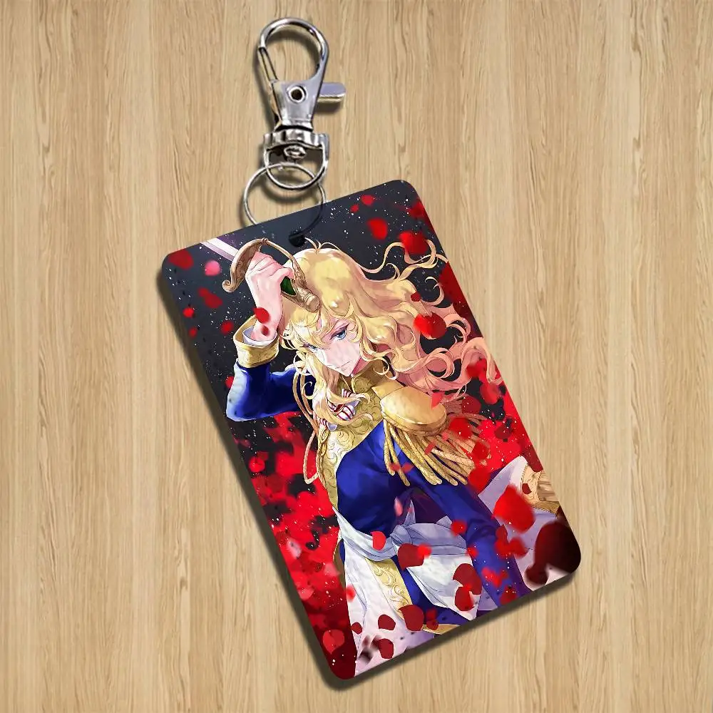 Lady Oscar Rose of Versailles Holder For Bank Business Work Card Holder Student Card Case Bus Card Keychain image 4